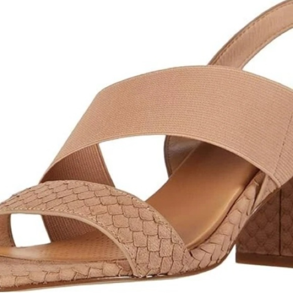 NEW-Size 6M Womens Corso Como Hally2 Block Heeled Sandals Ankle Strap Tan